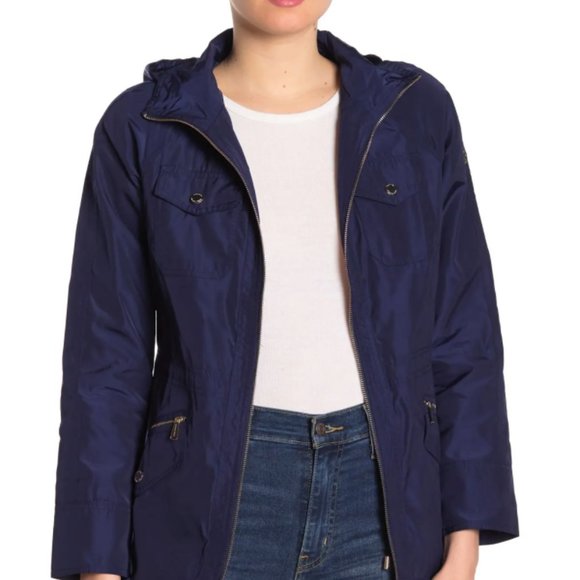 Michael Kors Jackets & Blazers - Michael Kors Navy Blue Cargo Anorak Hooded Utility Rain Jacket - S XS M